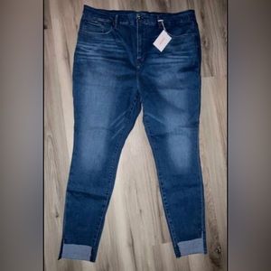 Good American Jeans Womens Plus Size 22. High Rise Skinny Stretch Blue Denim